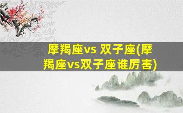 摩羯座vs 双子座(摩羯座vs双子座谁厉害)